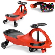 Detské odrážadlo Gravity s LED kolesami, červené, ECOTOYS