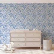 Fototapeta - Svetlomodré mozaikové kvety (147x102 cm)