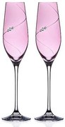 Diamante Silhouette Pink poháre na sekt 210 ml, 2 ks