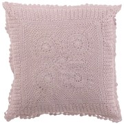 Fialkový bavlnený vankúš s čipkou Lace violet - 42*12*42cm
