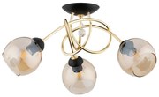 Prisadený luster MODENA 3xE27/60W/230V zlatá/čierna/béžová