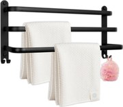 Nástenný vešiak na uteráky ATHOS 50 cm - čierny