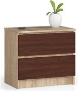 Nočný stolík K60 2SZ CLP dub sonoma / wenge