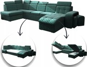 Veľký Rohový Rozkladací Gauč 392X180 2, Opierka Hlavy Skladová Ponuka Paul