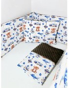 INTERMEDIC SK Set Intermedic do postieľky Macko s vláčikom/minky hneda