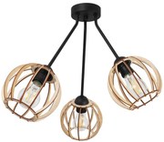 Stropné svietidlo Timber Trio 5, 3x drevené tienidlo