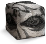 Taburet Cube oko zebry, sivá