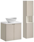 Koupelnová sestava Viva Cashmere s deskou, umyvadlem a skříňkami 60 cm kašmírová/bílá