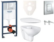 Cenovo zvýhodnený závesný WC set Grohe do ľahkých stien / predstenová montáž + WC Grohe Bau Ceramic SIKOGRS3G0