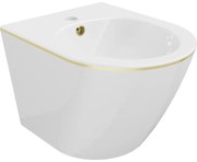 Mexen Lena závesný bidet, Biela/Zlatá čiarový vzor - 35224805