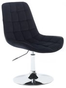 LuxuryForm DESIGN Stolička PARIS VELUR na striebornom tanieri - čierna