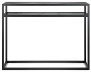 Čierny konzolový stolík s doskou z dubového dreva 30x120 cm Daniël – Spinder Design