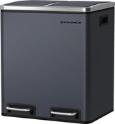 Odpadkový kôš oceľový 2 x 15 l, dymovo sivý