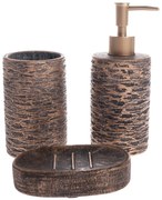 Sada cementových koupelnových doplňků Africano 3ks, hnědá