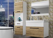 Kúpeľňový nábytok Belini dub sonoma / biely mat + umývadlo + zrkadlo ROD M 3/0/W/DSW/0/ZW