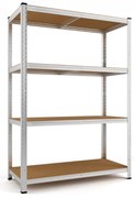 Regál s vysokou nosnosťou HEAVY, max. 700kg, 160x90x40cm, strieborná Monzana