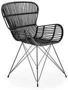 ZÁHRADNÁ RATANOVÁ STOLIČKA VIKI ČIERNA