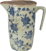 Keramický džbán s modrou potlačou L - 22 * 14 * 22 cm