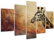 Obraz - Žirafa, maľba (150x105 cm)