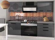 Kuchynská linka Belini 120 cm šedý lesk s pracovnou doskou Tiesto2  INF TIESTO2/3/WT/S/0/B1