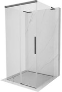 Mexen Rox-3SL, 3-stenný posuvný sprchový kút 95 x 95 cm, 8mm číre sklo, brúsený grafit profil, 8C2L-095-095-66-00-3S