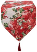 Červený behúň s vianočnými hviezdami Christmas Rustic - 33*180 cm