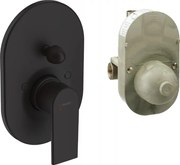 Hansgrohe Vernis Shape, vaňová batéria pod omietku, s telesom, čierna matná, HAN-71472670