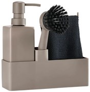 Svetlohnedý plastový/silikónový stojan na umývacie prostriedky Singles – Zone