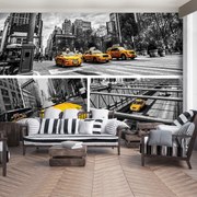 Fototapeta - Žlté taxi - koláž (254x184 cm)