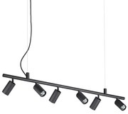 Ideal Lux - LED Luster na lanku DYNAMITE 6xGU10/7W/230V čierna