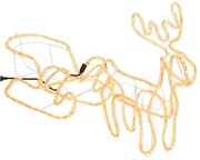 Led sob 130 cm vianočný so saňami, svetelná dekorácia do záhrady SPRINGOS CL1226