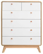 Vysoká komoda v dekore duba v bielo-prírodnej farbe 81x104 cm Caitlin – Støraa