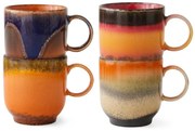 Set 4ks hrnček na kávu 70s Café Brazil - 10 * 7,5 * 8cm / 250 ml