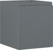 Mexen Rivel, kúpeľňová skrinka 40 cm, 1 zásuvka, drážkovaná, grafitová matná, 91A20-04047-1-BF66
