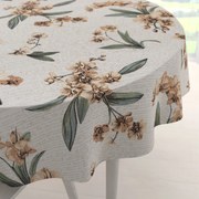 Biante Bavlnený okrúhly obrus Sandra SA-624 Hnedé orchidey na bielom Ø 50 cm