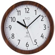 Rádiom riadené nástenné hodiny JVD RH612.9 (25 cm) – tmavé drevo
