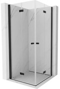 Mexen Mist-F Duo, skladací sprchový kút 70 x 70 cm, číre sklo, čierny profil, 8A6-070L-070P-70-00