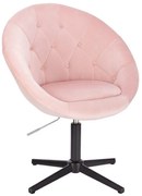 LuxuryForm DESIGN Kreslo VERA VELUR na čiernom kríži - svetlo ružové