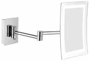 SAPHO MW834 kozmetické zrkadlo s LED osvetlením hranaté, chróm