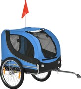 PawHut Psí Príves na Bicykel - Preprava Psov modrá+čierna 130 x 73 x 90 cm | Aosom