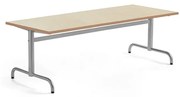Stôl PLURAL, 1800x700x600 mm, linoleum - béžová, strieborná