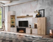 Obývacia stena Catalis K (dub vikingský/kašmír) (s osvetlením) (s biokrbom)