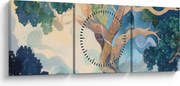 Obraz – Vesmírny strom (s hodinami) (90x30 cm)