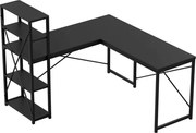 Rohový pracovný stôl s policami Leader 5.9 čierny