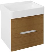 Sapho Sapho, MEDIENA umývadlová skrinka 57x50,7x48,5cm, biela matná/dub natural, MD062