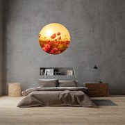 PIPPER. Textilná kruhová nálepka na stenu "Kvety" Veľkosť: 60 cm