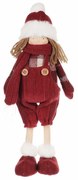 Vianočná dekorácia látkové dievčatko Lacláče, v. 35 cm, červená