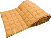 Ľanová prešívaná deka karamelová 135x200cm