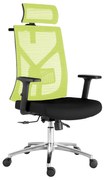 Kancelárska ergonomická stolička Neoseat DIBERTI — čierna/zelená, nosnosť 150 kg