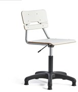 Stolička LEGERE, výškovo nastaviteľná, veľké sedadlo, s klzákmi, V 400-520 mm, biela